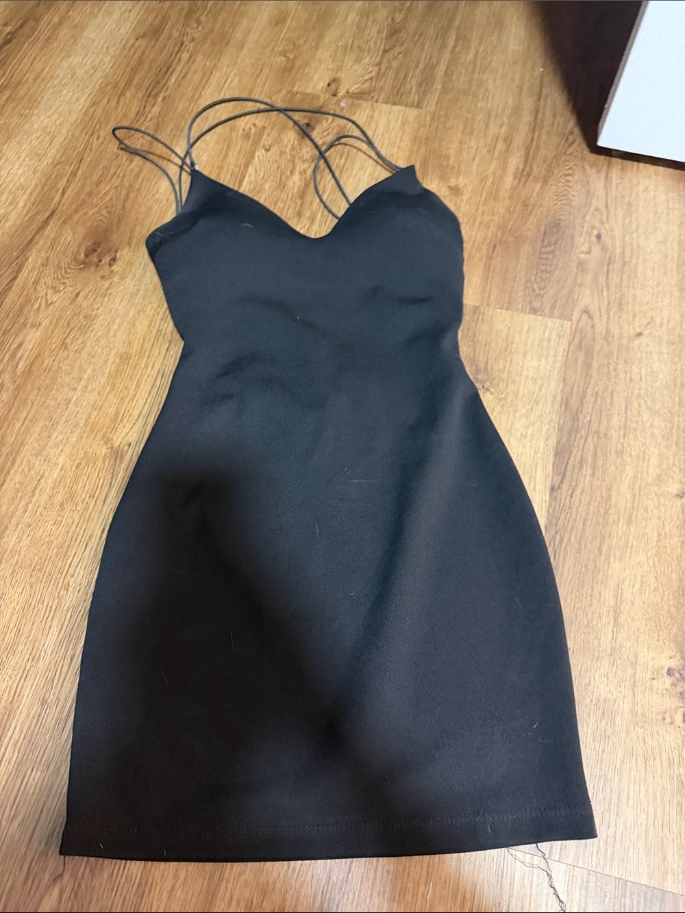 B Darlin Black Double-Strap Mini Dress